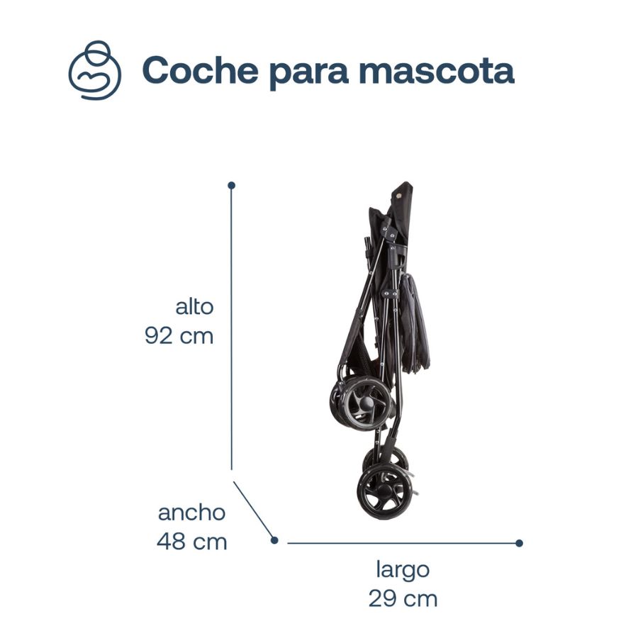 Bebesit coche para mascotas plegable easy negro, , large image number null