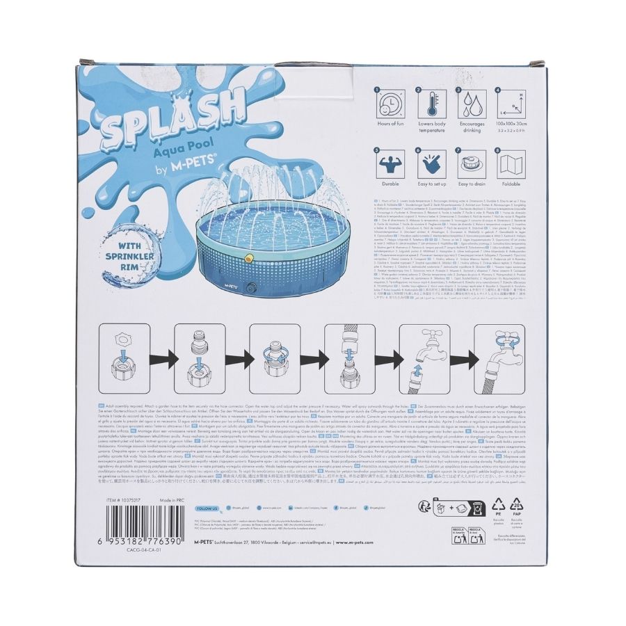 Mpets piscina redonda splash con borde rociador para perro, , large image number null