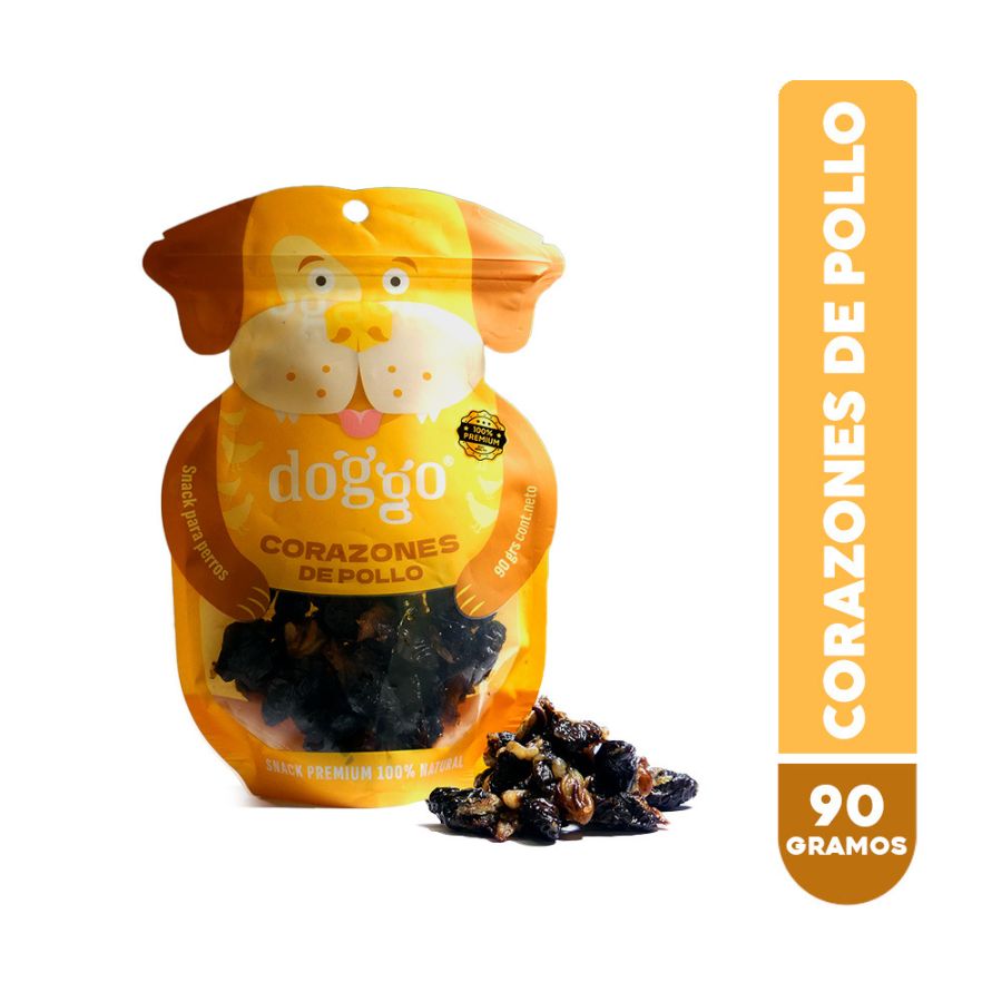 Doggo Snack premium para perros de corazones de pollo 90GR