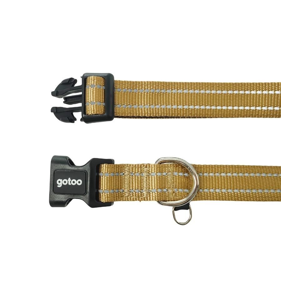 Collar beige reflectante con acolchado ajustable para perros, , large image number null