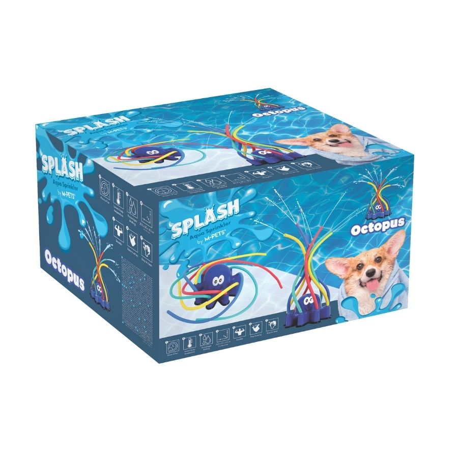 Mpets pulpo rociador de agua interactivo splash para perro, , large image number null