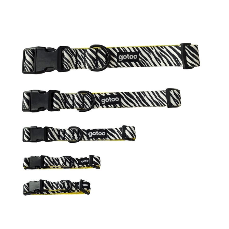 Collar con estampado de cebra ajustable para perros, , large image number null
