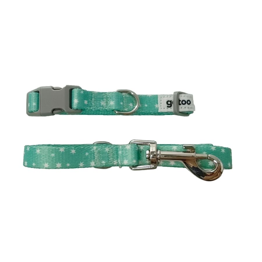 Set de collar y correa para cachorros con diseño de estrellitas, , large image number null