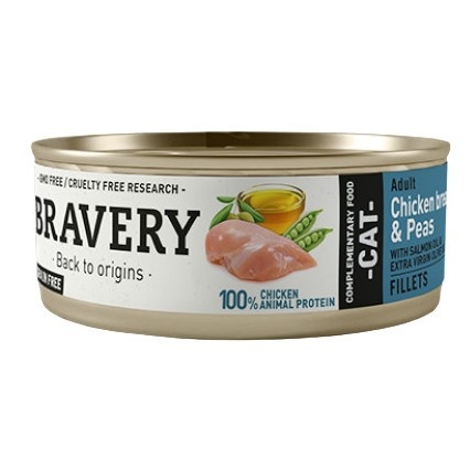 Bravery Pollo Y Guisantes alimento húmedo para gatos, , large image number null