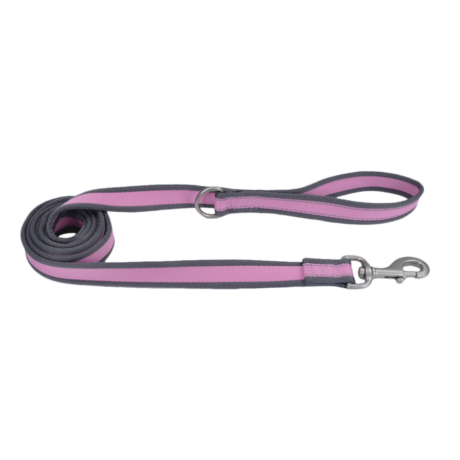 Correa reflectante para perros Pro color rosa brillante con gris, , large image number null