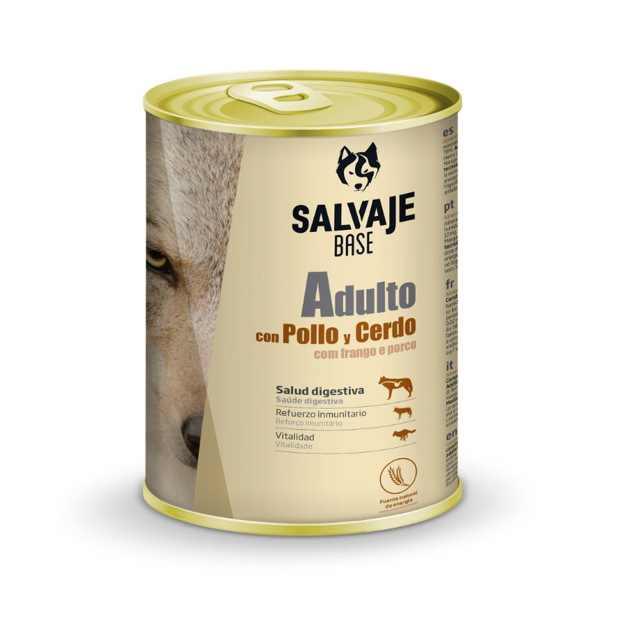 Salvaje base perro adulto con pollo y cerdo 1200GR