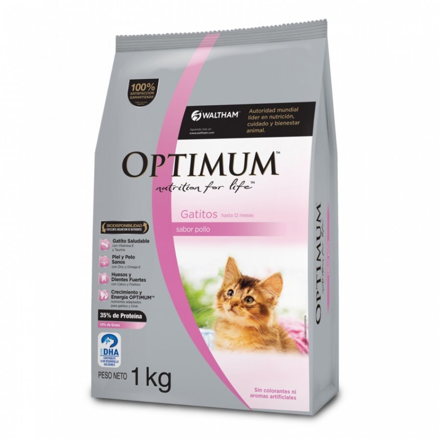 Optimum kitten sabor pollo alimento para gatos 1 KG, , large image number null