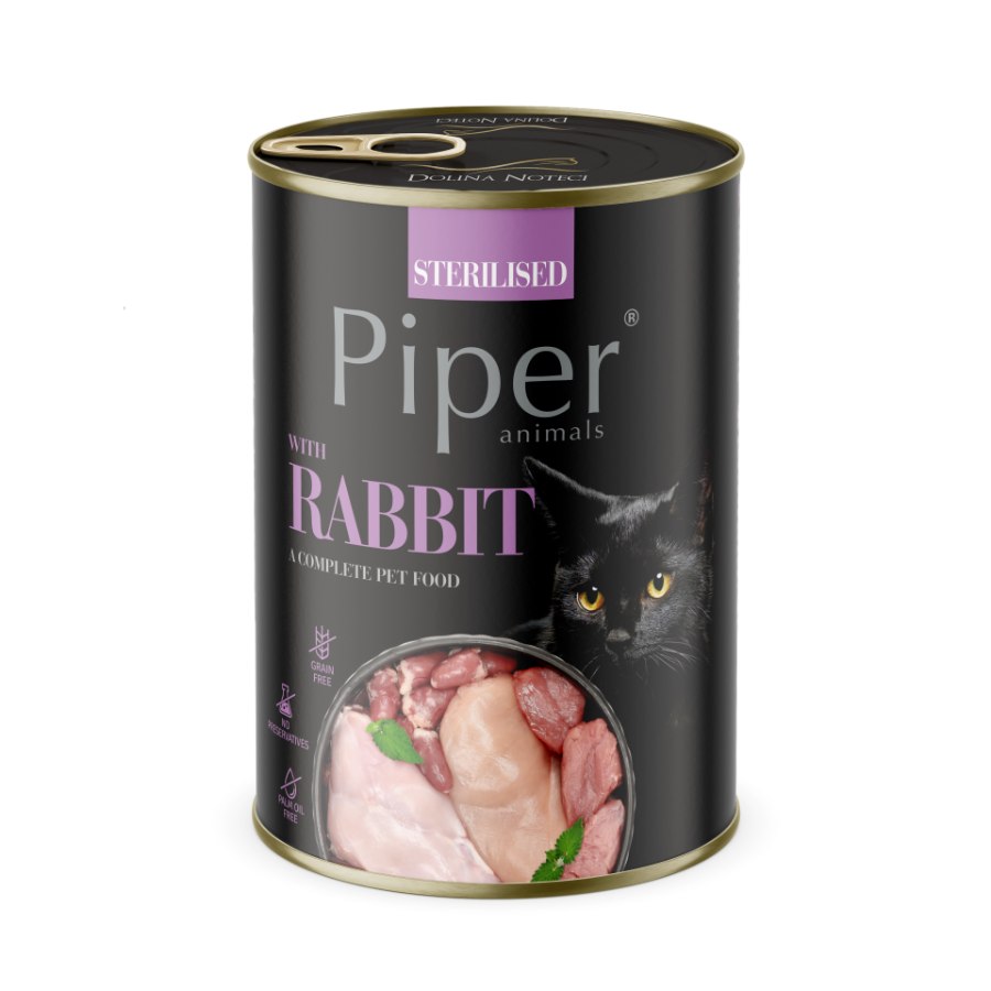 Piper Lata De Conejo alimento húmedo para gatos 400Gr, , large image number null