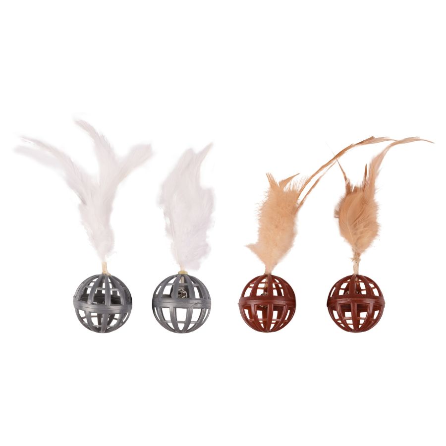 Ball + feather dian dia. 4cm surtido