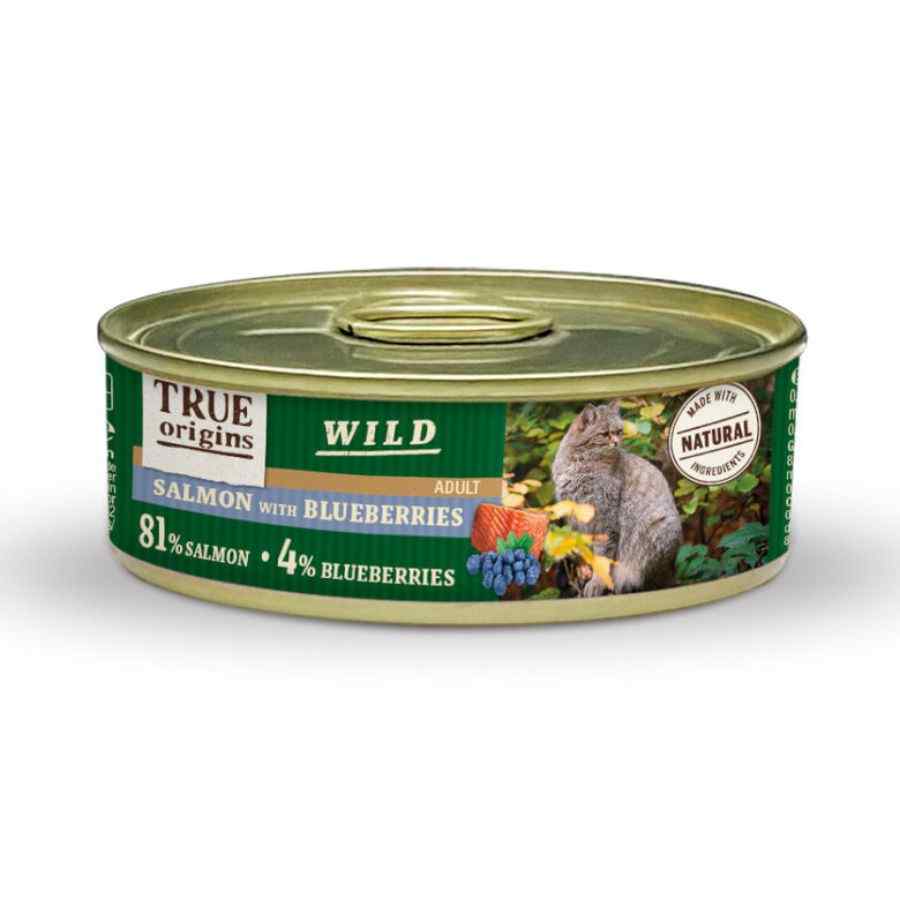True Origins Wild adulto cat salmón con arándanos alimento húmedo para gatos 85 GR