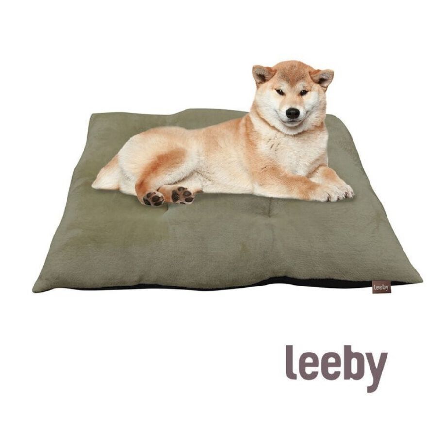 Leeby Cojín Acolchado de Terciopelo Verde para perros, , large image number null