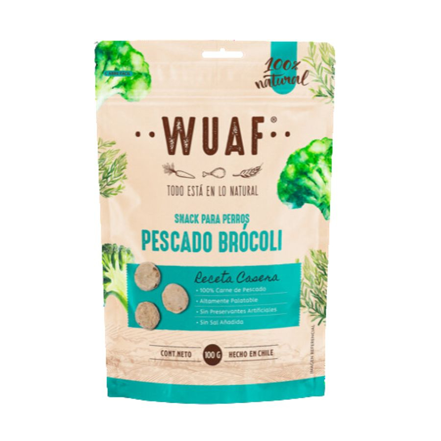 Wuaf snack pescado brócoli 100 GR, , large image number null