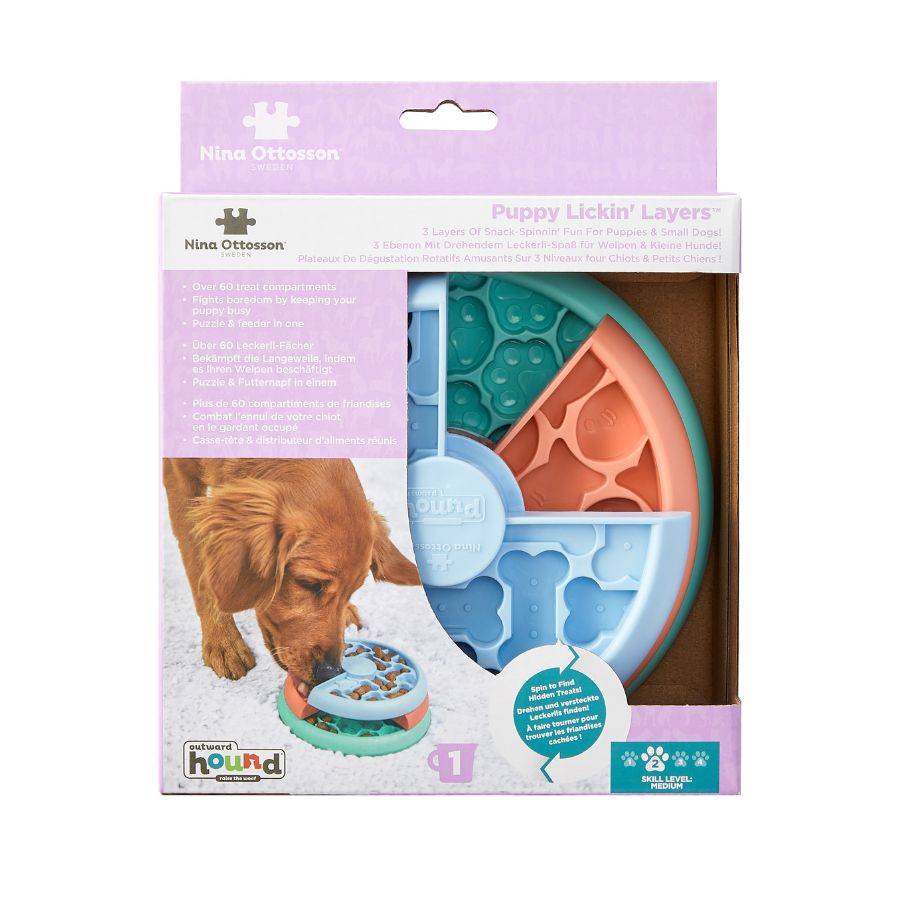 Outward Hound Nina Ottosson Puppy Lickin' Layers Juguete Interactivo con snack para cachorros, , large image number null