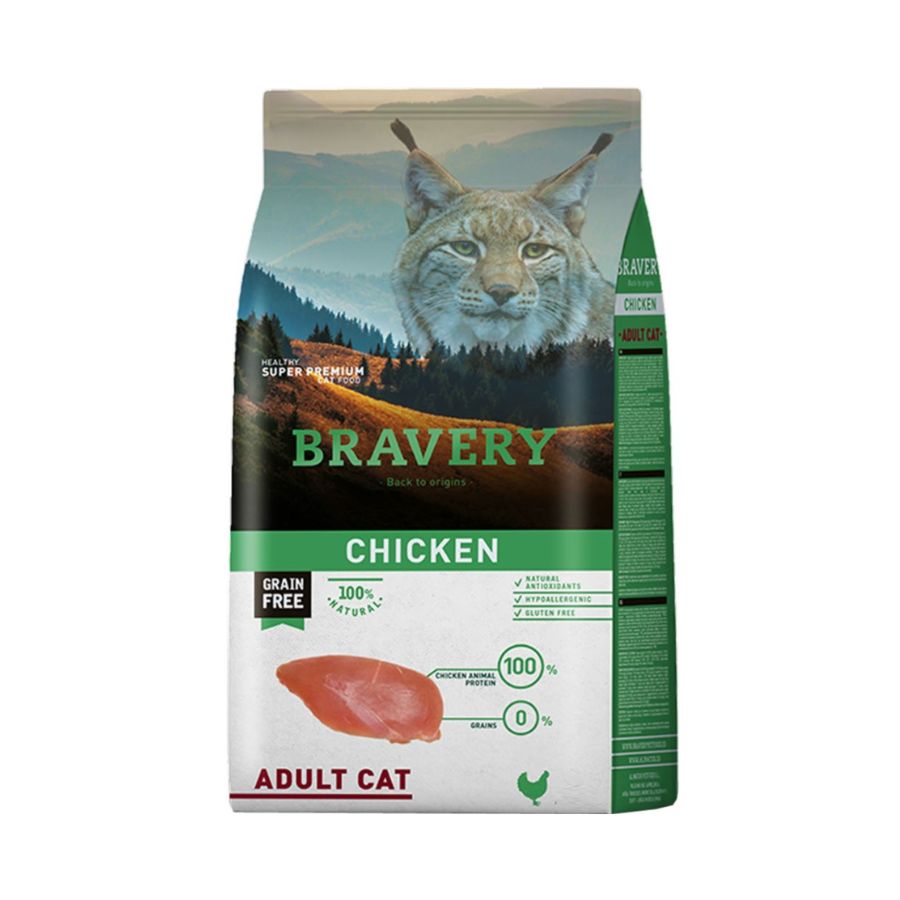 Bravery Chicken Adult Cat alimento para gato, , large image number null