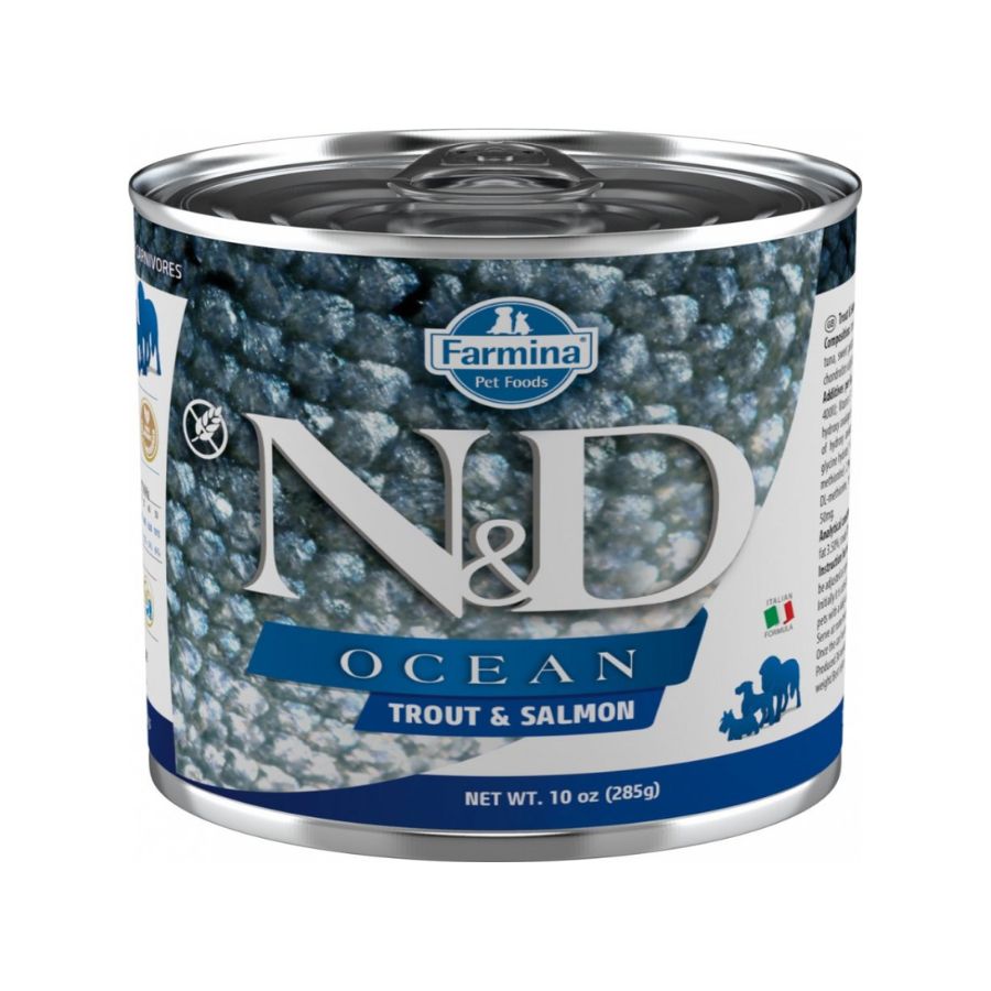 N&D alimento húmedo dog ocean trout & salmon 285 GR, , large image number null