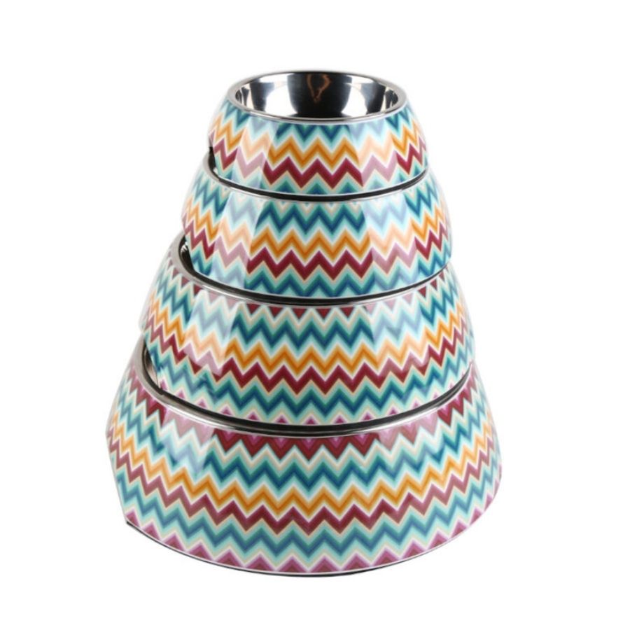 Leeby dog premium m.zig-zag bowl, , large image number null