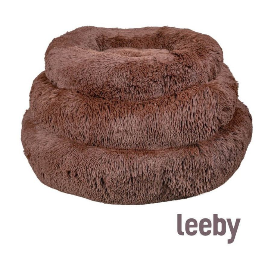 Leeby Cama Redonda Antiestrés Marrón para perros, , large image number null