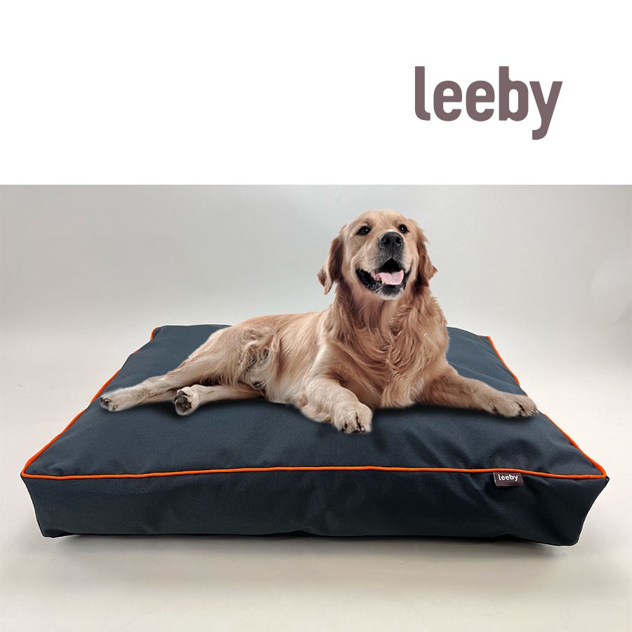 Leeby Colchón impermeable Antipelo gris para perros
