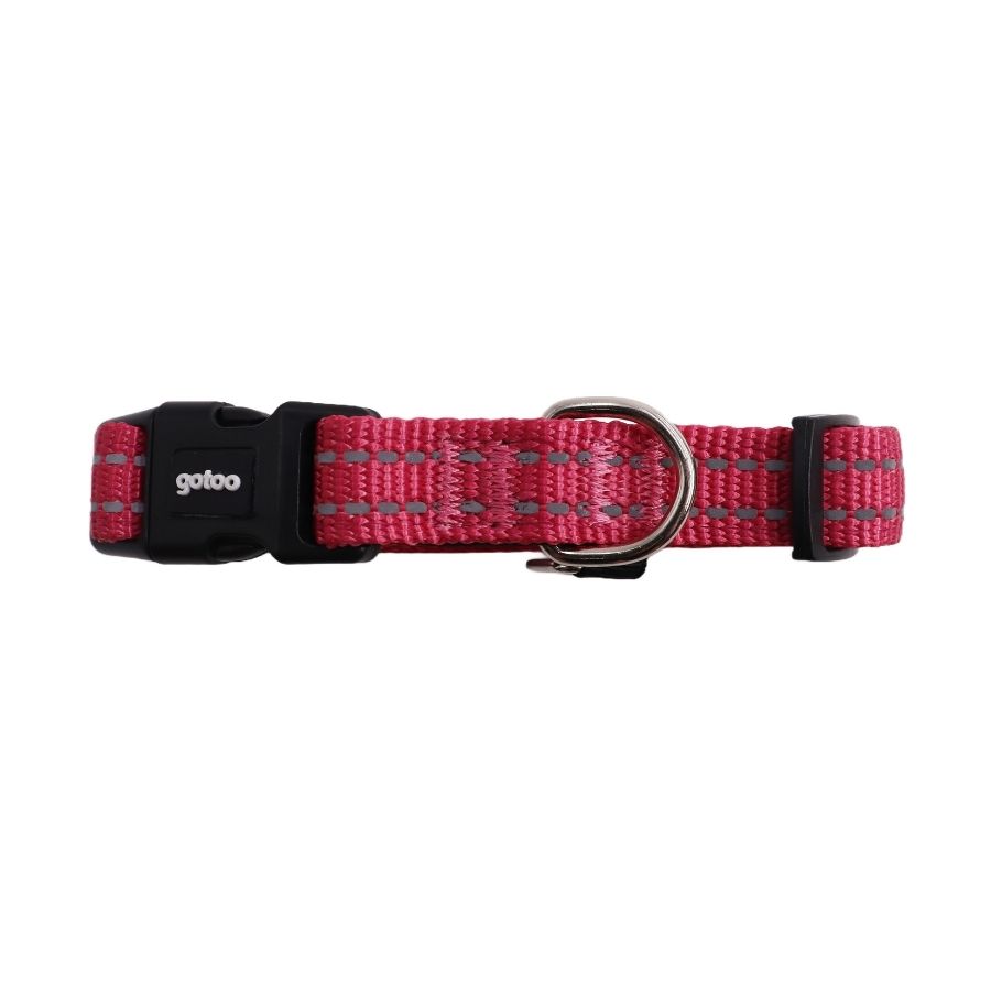 Collar rosa reflectante con acolchado ajustable para perros, , large image number null
