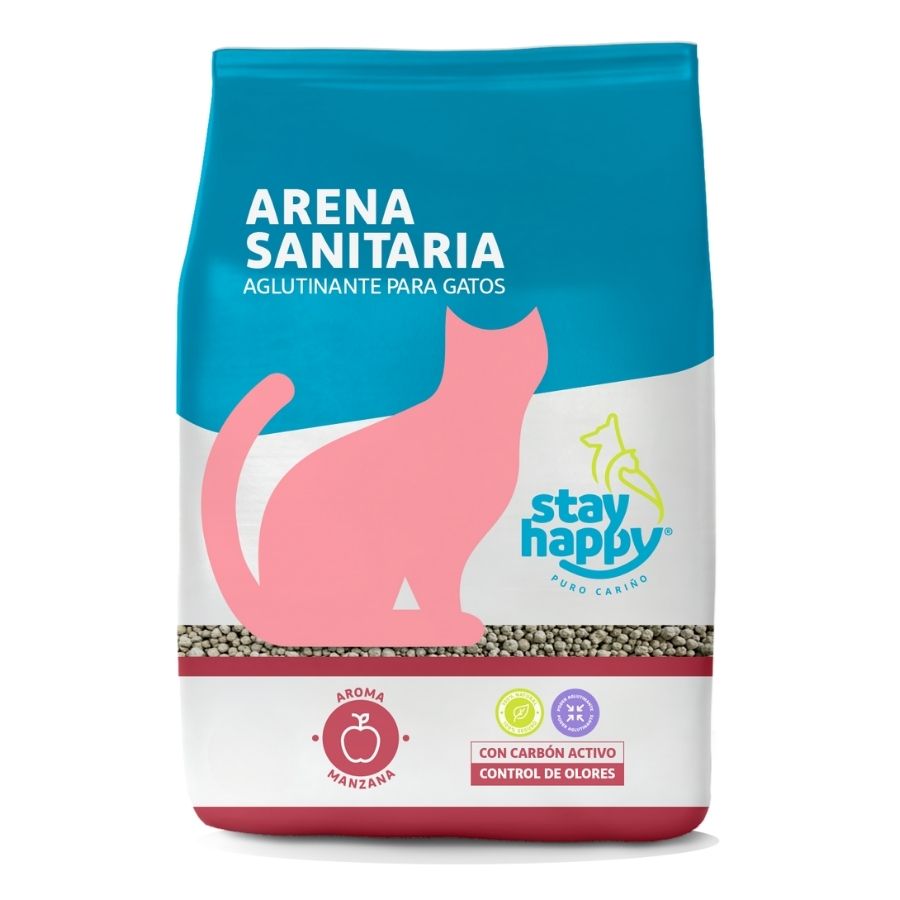 Arena sanitaria aglutinante manzana stay happy, , large image number null