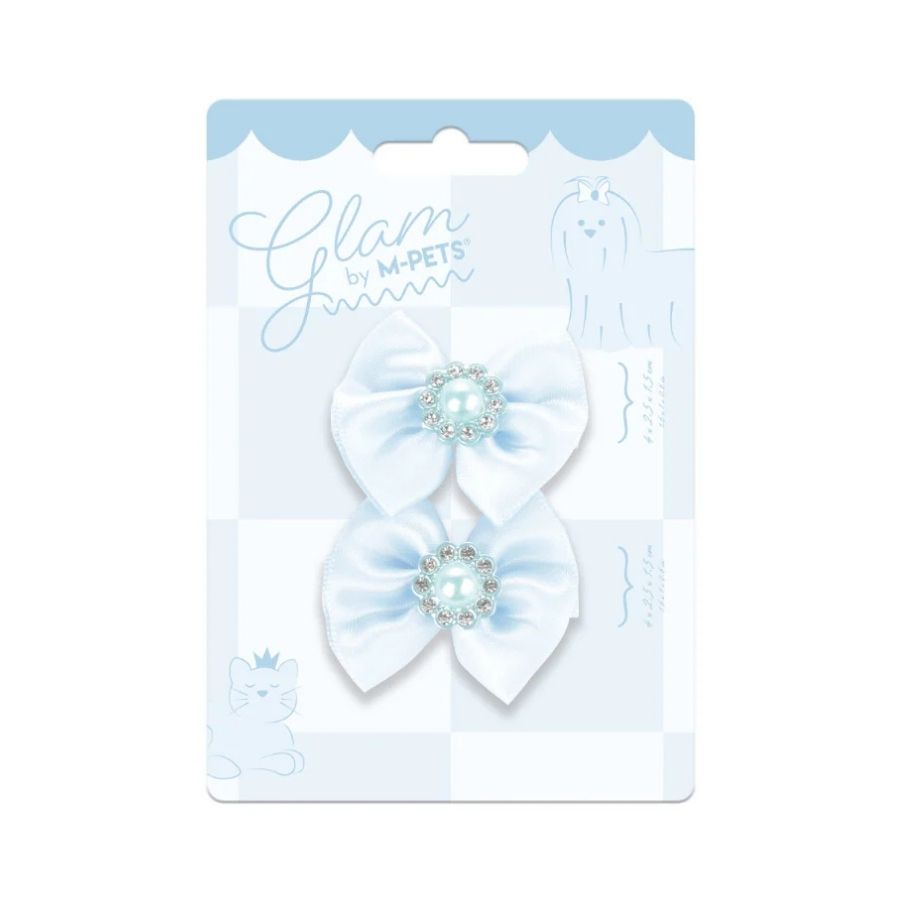 Mpets Set 2 lazos azules para cabello mascotas, , large image number null
