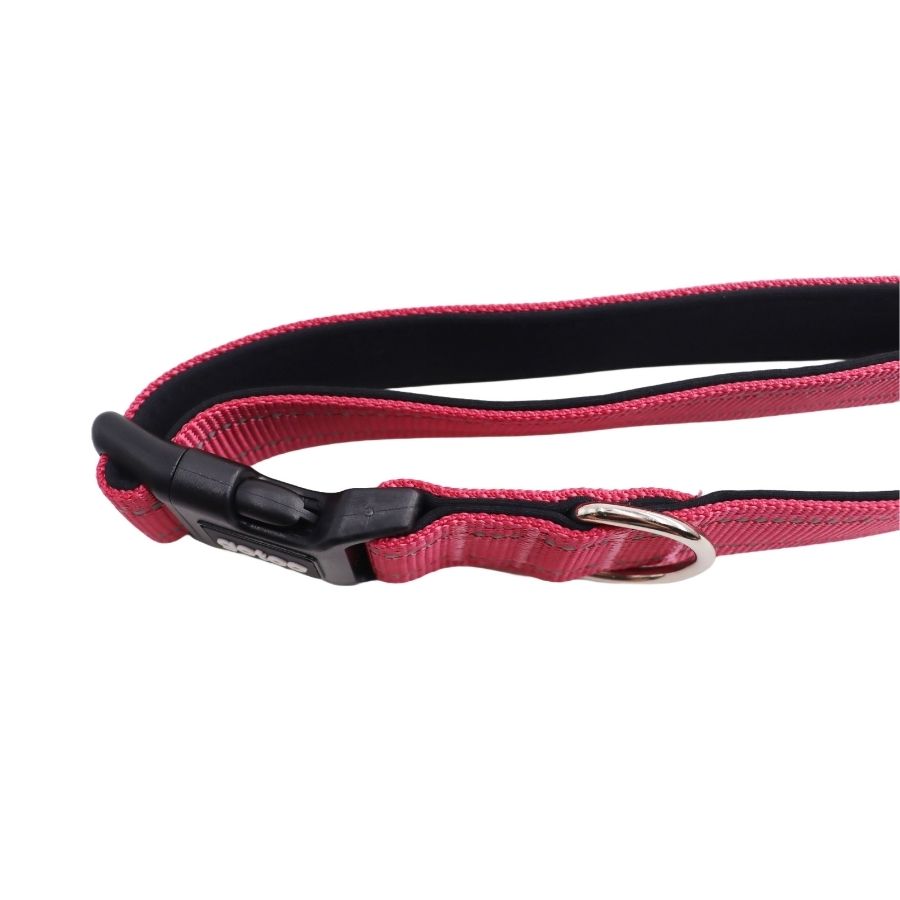 Collar rosa reflectante con acolchado ajustable para perros, , large image number null