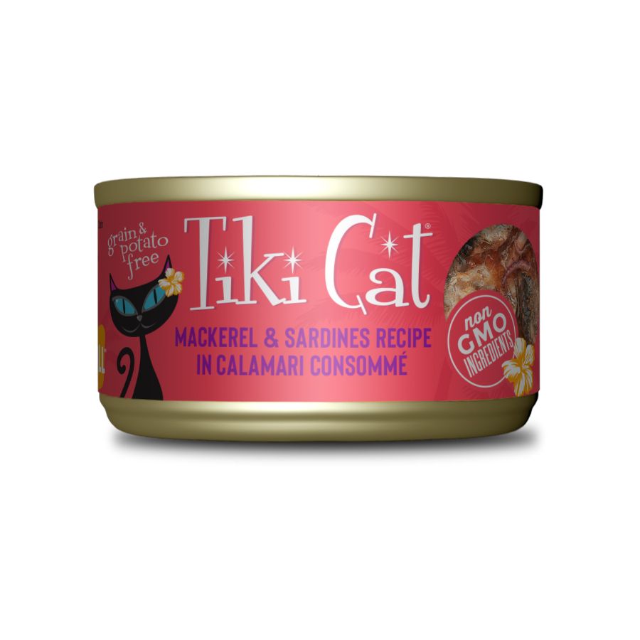 Tiki cat makaha grill alimento húmedo para gatos de caballa, sardinas en consome de calamar 80GR, , large image number null