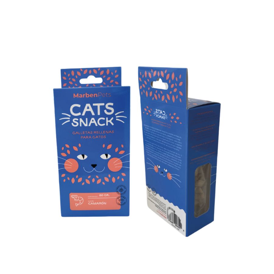 Galletas rellenas para gatos sabor camarón 80GR