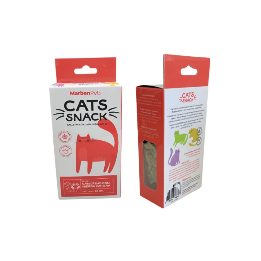 Galletas con hierba gatera para gatos sabor cangrejo con hierba gatera 80GR