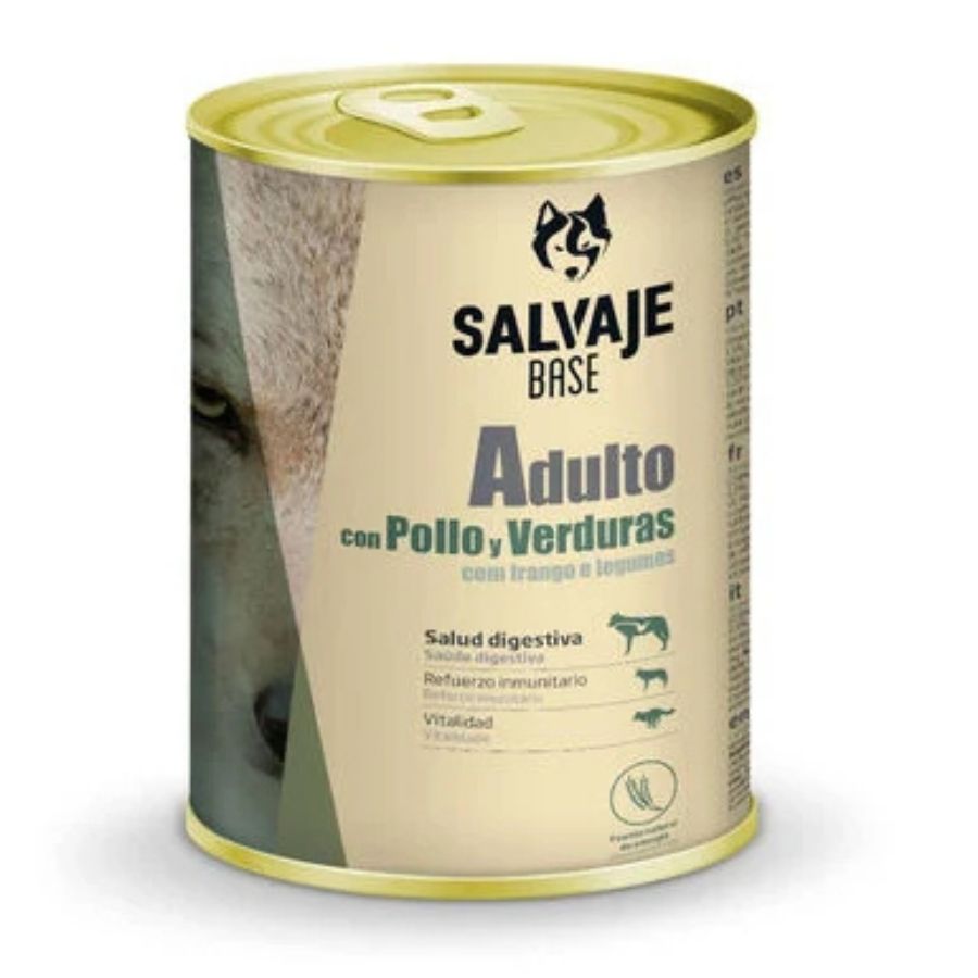 Salvaje base perro adulto con pollo y verduras 1200GR