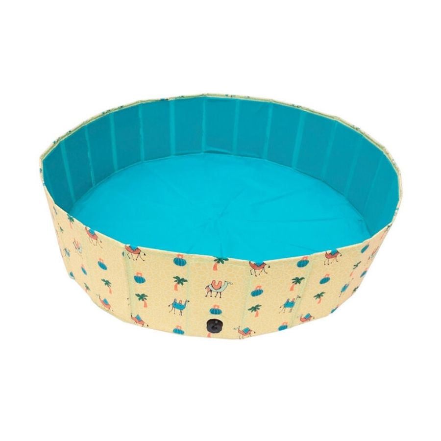 Piscina verano con diseño de camello para perros