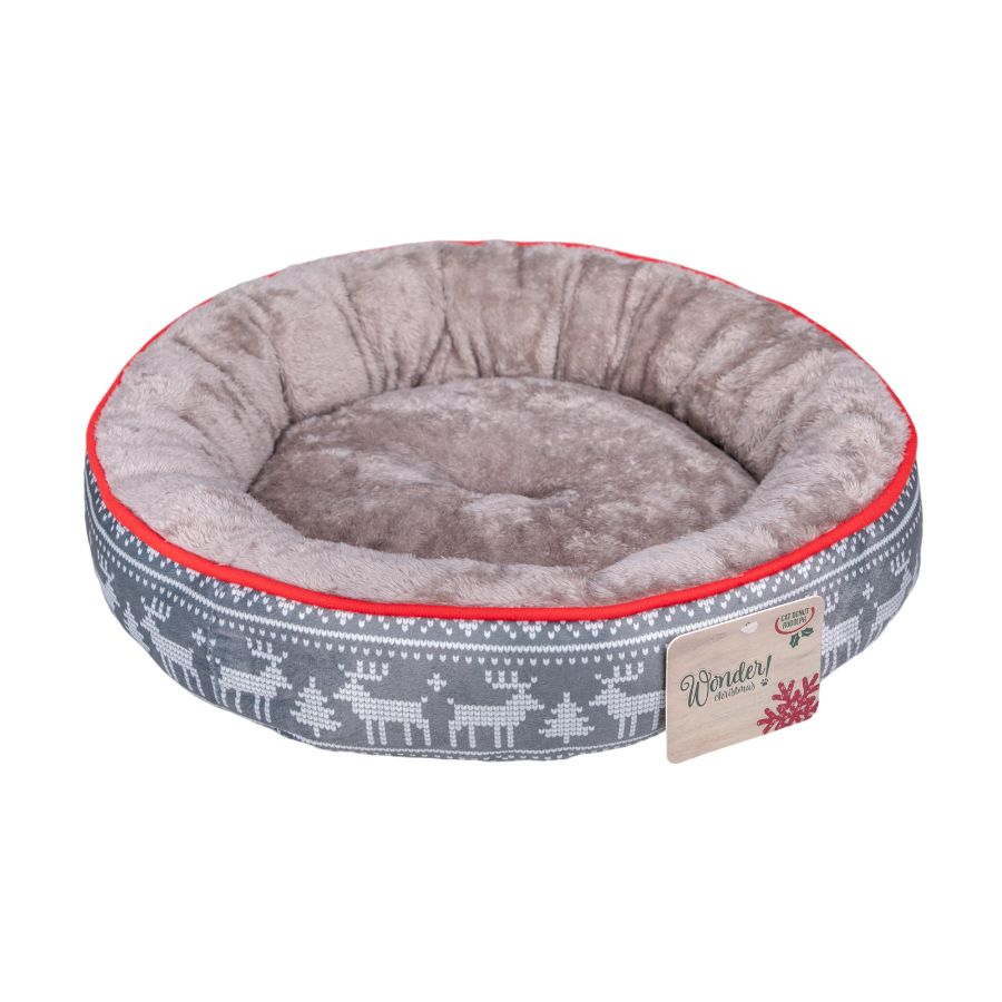 Cama navidad dounat rudolph para mascotas 50x50x15cm