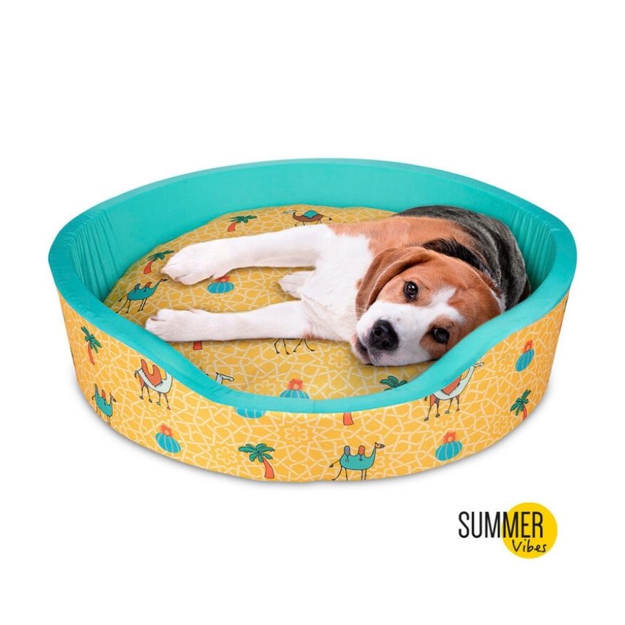 Summer Vibes Cama de verano con estampado de camello para perros 60x50cm, , large image number null