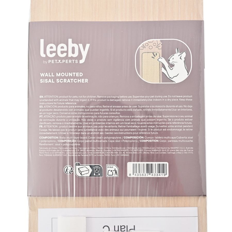 Wilki rascador de sisal de pared, , large image number null