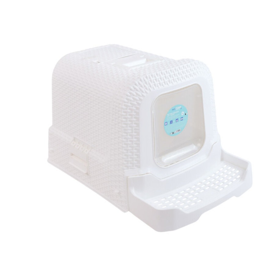 Arenero cerrado para gatos tipo rat&aacute;n blanco con filtro y pala, , large image number null