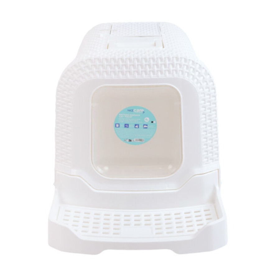 Arenero cerrado para gatos tipo rat&aacute;n blanco con filtro y pala, , large image number null