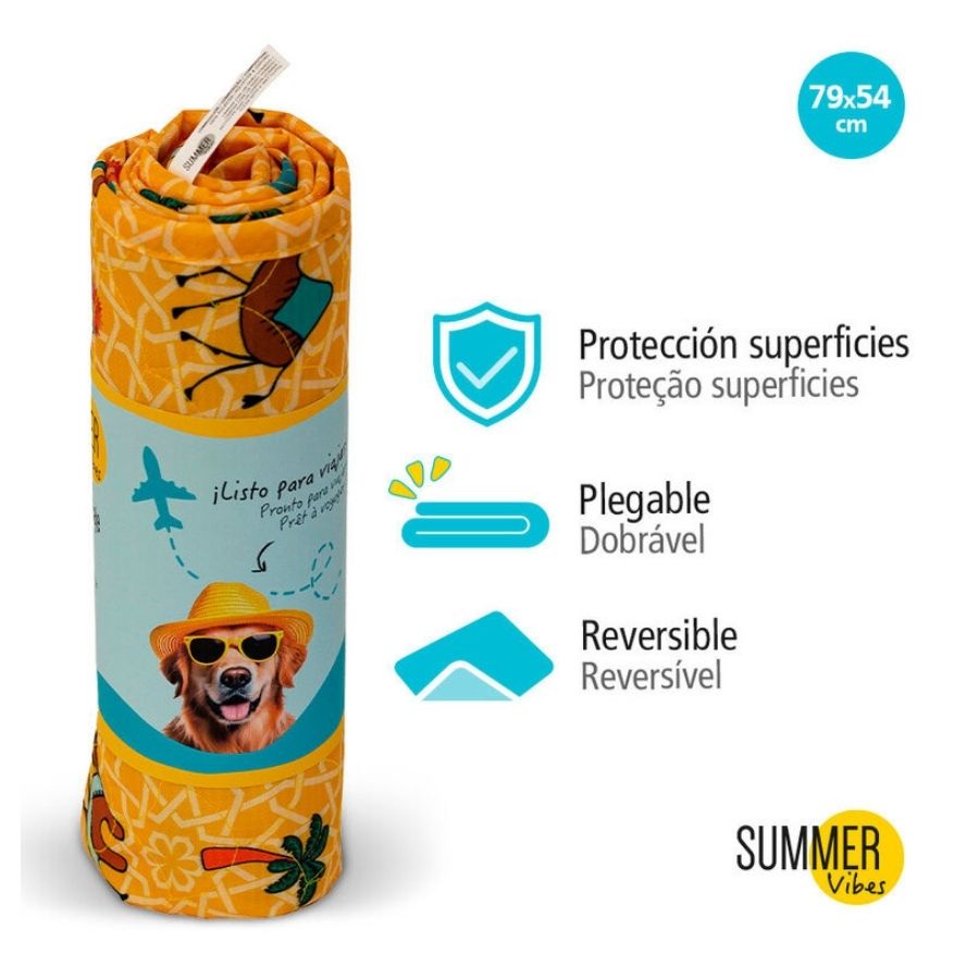 Summer Vibes Mat de viaje para el verano con estampado de camello para perros, , large image number null