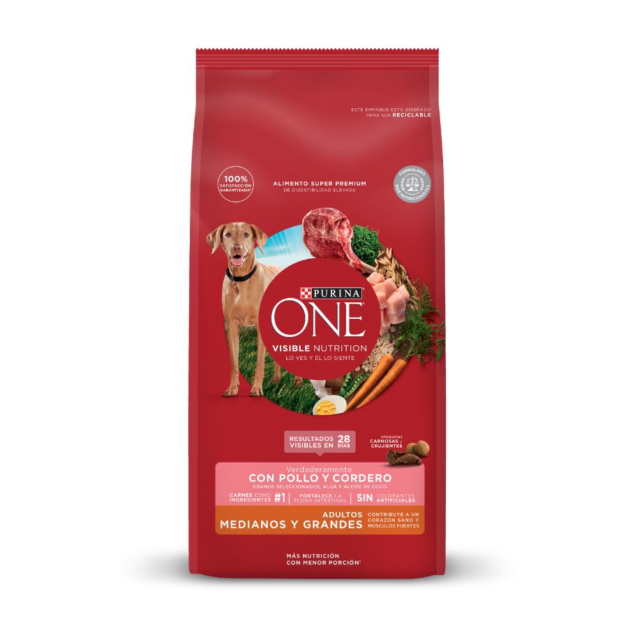 Alimento seco para perros PURINA&reg; ONE&reg; Adultos medianos y grandes sabor pollo y cordero, , large image number null