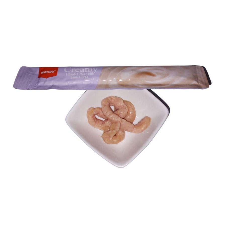 Wanpy Snack cremoso para gatos sabor at&uacute;n y cangrejo 70GR sin granos, , large image number null