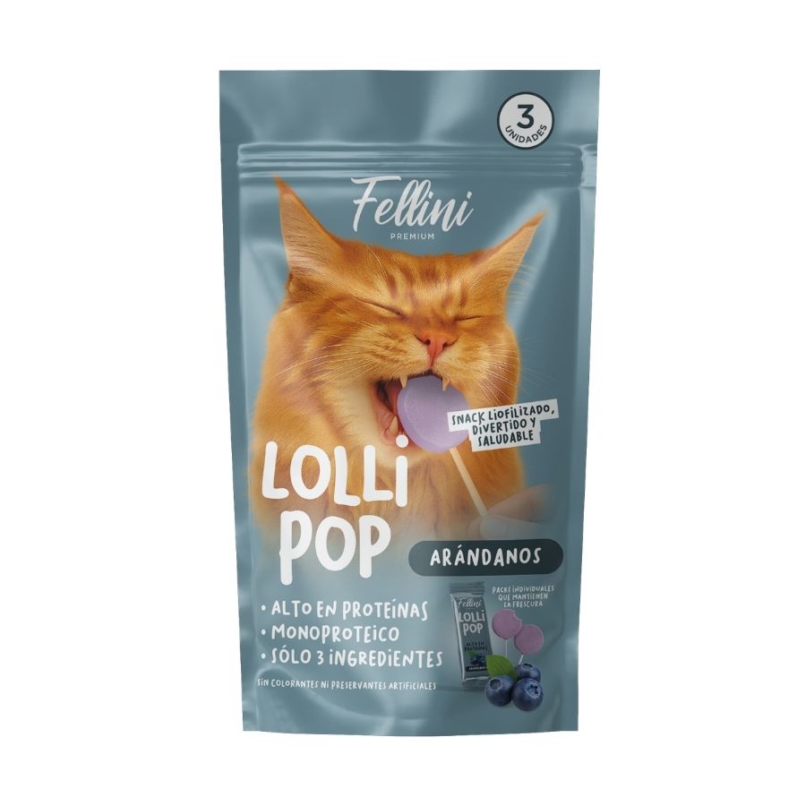Snack para gatos fellini lollipop sabor arandano 3unidades 15GR&nbsp;