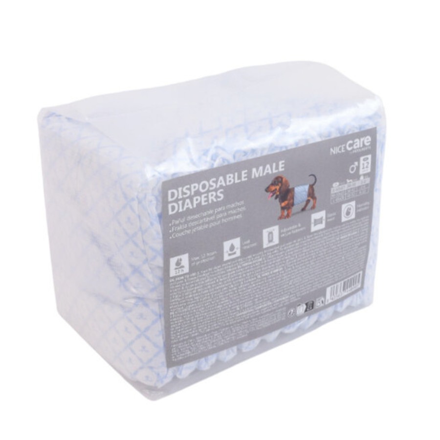 Nice Care Pa&ntilde;ales desechables para perros macho 12und