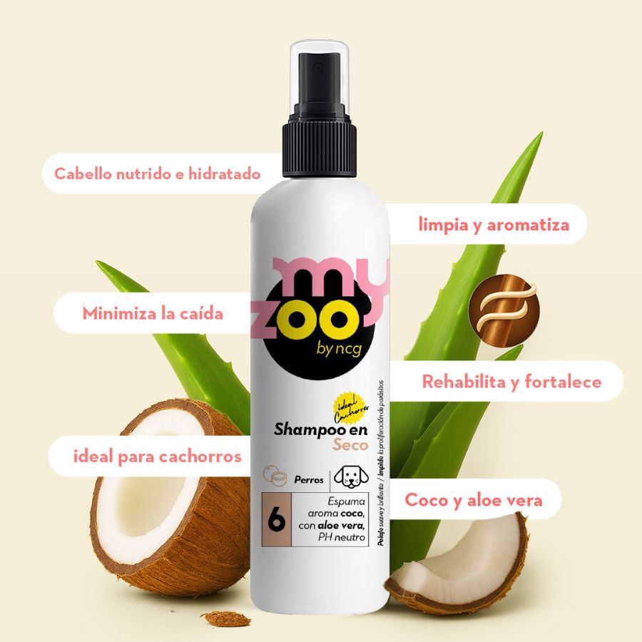 My Zoo Shampoo Seco Espuma Perro Coco Aloe Vera 250CC, , large image number null