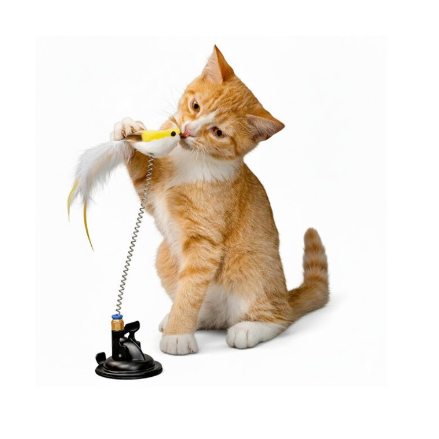 Playology juguete interactivo p&aacute;jaro de resorte para gato, , large image number null