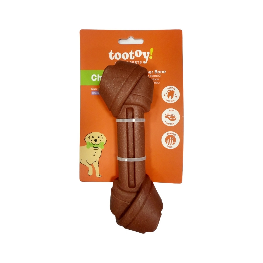 Tootoy! juguete mordedor hueso sabor carne para perro, , large image number null