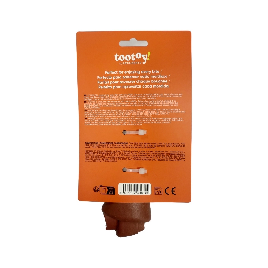 Tootoy! juguete mordedor hueso sabor carne para perro, , large image number null