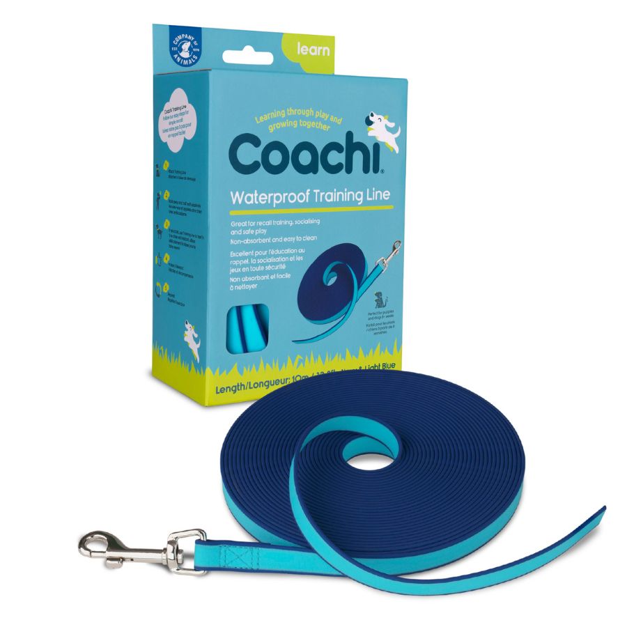 Correa de entrenamiento impermeable Coachi azul marino y azul 10 m, , large image number null