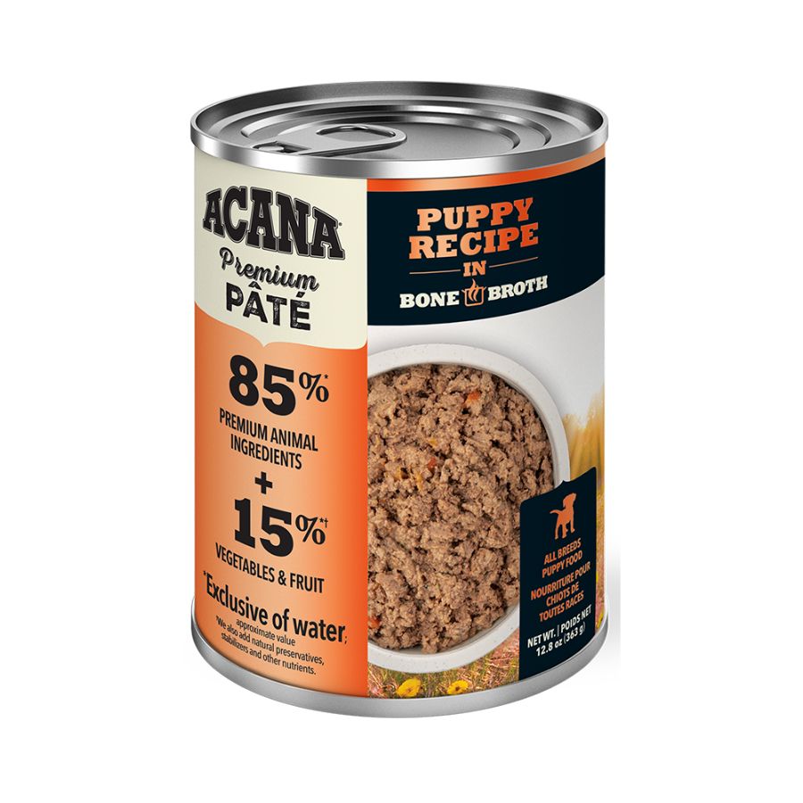 Acana receta de pat&eacute; premium alimento h&uacute;medo para cachorros en caldo de huesos 363GR, , large image number null