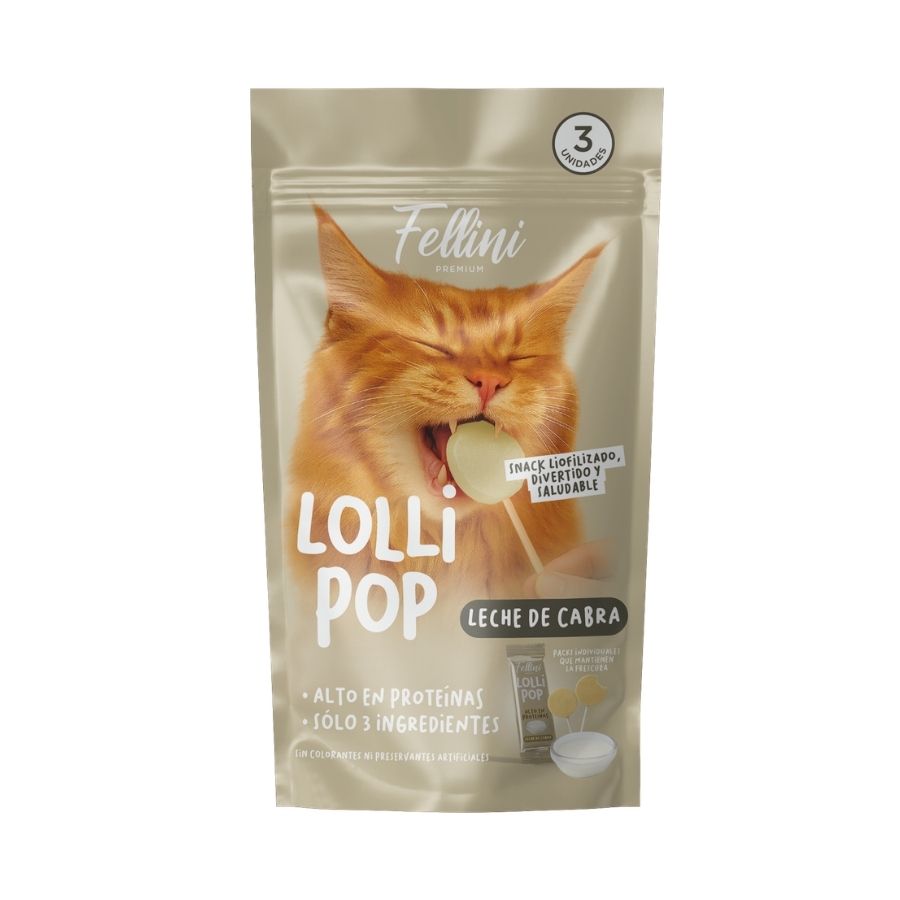 Snack para gatos fellini lollipop sabor leche de cabra 3unidades 15GR&nbsp;