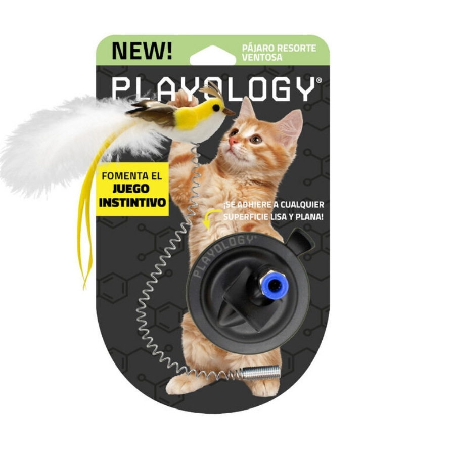 Playology juguete interactivo p&aacute;jaro de resorte para gato, , large image number null