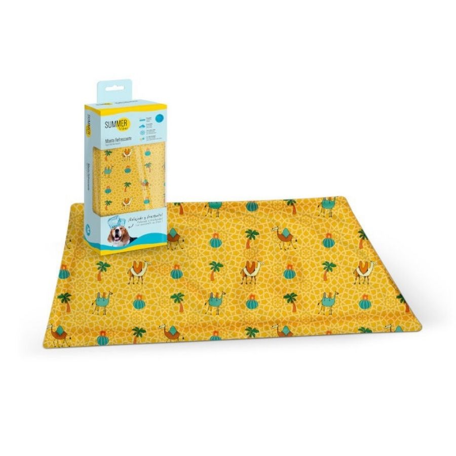 Summer Vibes Manta de enfriamiento premium con estampado de camello para perros, , large image number null